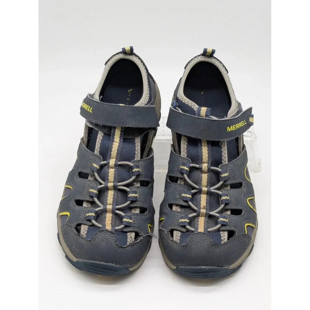Merrell WaterPro Maipo Sport Sandals Gray Yellow Men's Size 7 Hook Loop Hiking